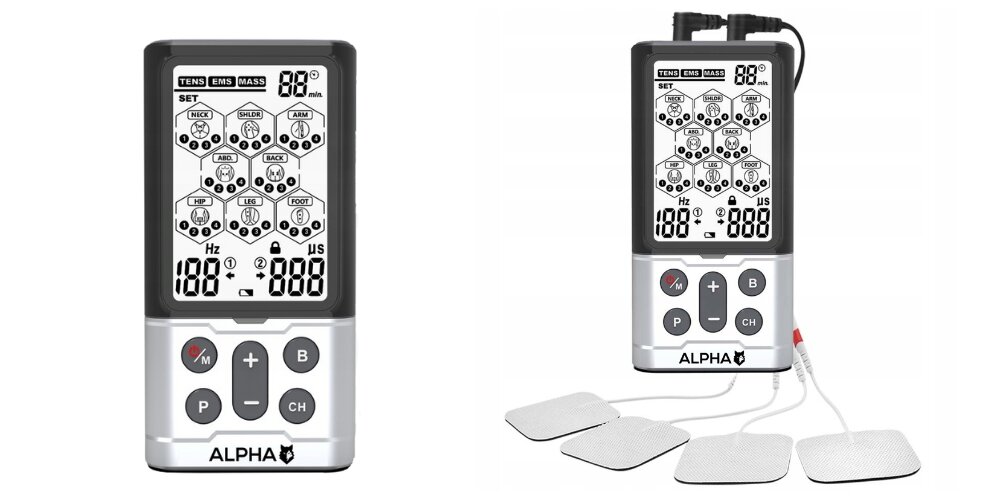 Elektrostymulator ALPHA Combo R-C101G funkcje rodzaje masazu