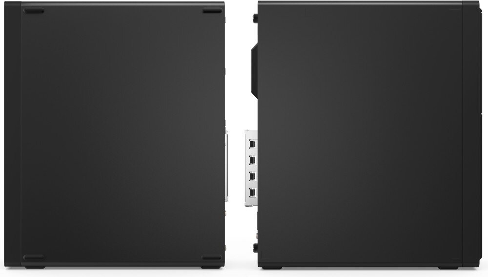Komputer LENOVO ThinkCentre M90s Gen 6 Dwa boki obudowy komputera stacjonarnego pokazane od zewnątrz z gładką powierzchnią