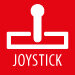 Czerwona ikona z białym symbolem joysticka i napisem \'JOYSTICK\'.