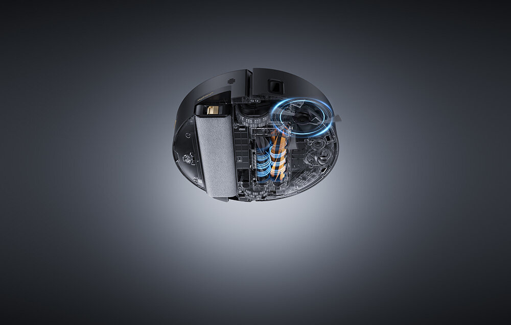 Robot sprzątający DREAME Aqua 10 Ultra Track Complete Czarny dla splątanych włosów System HyperStream™ Detangling DuoBrush szczotkę z miękkiej gumy TPU szczotkę z delikatnym włosiem do 50 cm Wysuwana szczotka boczna SideReach™ wzdłuż ścian i do narożników