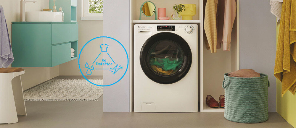 Pralko-suszarka CANDY CSOW 4746TWMB5-S precyzyjna automatyka wagowa dopasowanie ilości wody oszczędności