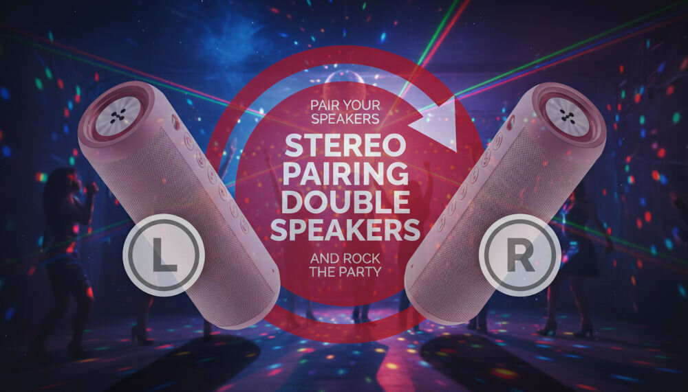 Głośnik mobilny XMUSIC BTS650P Osoba łącząca smartfon z głośnikiem XMUSIC za pomocą Bluetooth; widoczny interfejs parowania na ekranie telefonu w miejskiej scenerii.