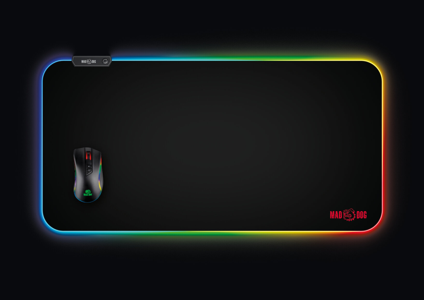PODKŁADKA POD KLAWIATURĘ I MYSZ MAD DOG RGB XXL rgb speed poslizg stabilność myszka laserowa optyczna