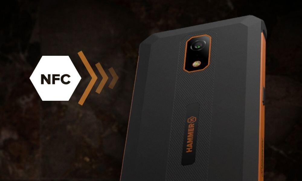 Smartfon MYPHONE Hammer Iron VA 4/64GB 6.56 Czarno-pomarańczowy lacznosc warunki volte vowifi nfc