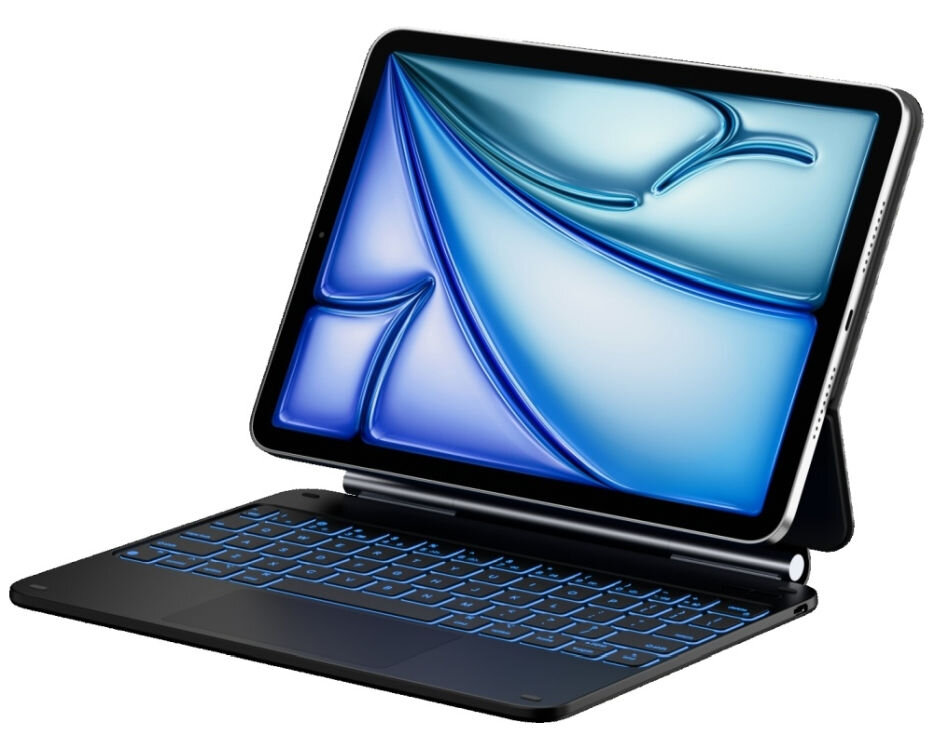 Etui na iPad Pro 11 cali TYPECASE Edge, Etui Typecase Edge do iPada, bateria 500 mAh, USB-C, uchwyt na Apple Pencil, mobilna praca, Tablet w etui z podświetlaną klawiaturą i gładzikiem.