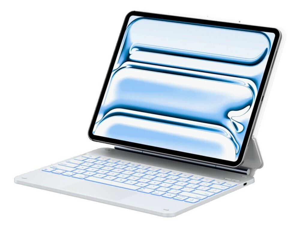 Etui na iPad Air 13 cali TYPECASE Edge, etui, ipad, klawiatura, touchpad, typecase, edge, wygodna, praca, Etui z klawiaturą i gładzikiem do tabletu w pozycji roboczej.