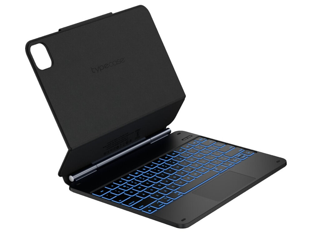 Etui na iPad Air 13 cali TYPECASE Edge, etui, ipad, ochrona, stabilne, polaczenie, bluetooth, Tył etui do tabletu z magnetycznym zawiasem i wycięciem na aparat.