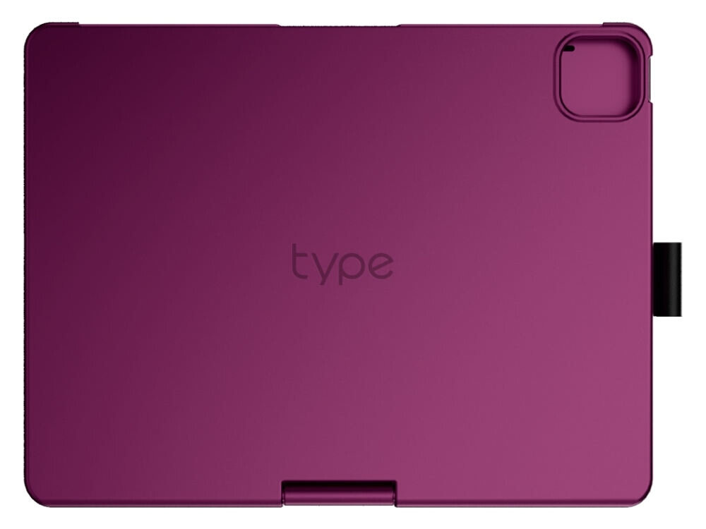 Etui na iPad Pro 11 cali TYPECASE Edge, Etui Typecase Edge z klawiaturą RGB, touchpad Multi-Touch, skróty iPadOS, wygodne pisanie, Widok z przodu na klawiaturę z touchpadem i podświetleniem.