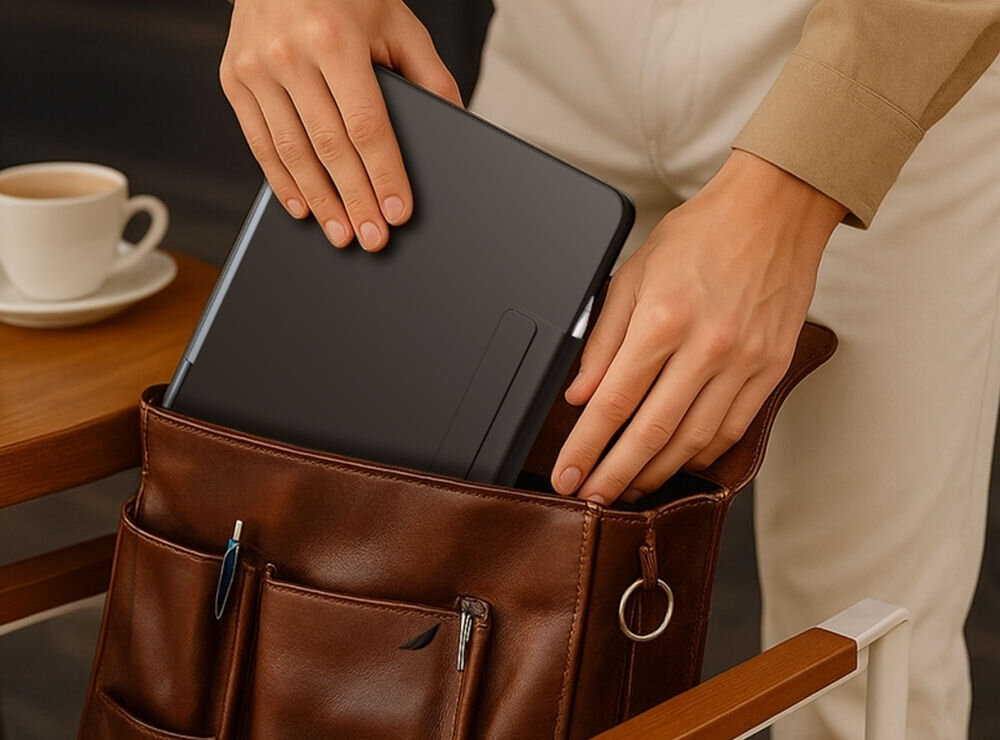 Etui na iPad Pro 11 cali TYPECASE Edge, Etui Typecase Edge do iPada, stabilny zawias, kąt nachylenia 135 stopni, wygodna praca, Wkładanie tabletu w ochronnej obudowie do torby.