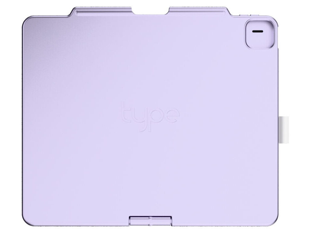 Etui na iPad Air 13 cali TYPECASE Flexbook Touch, Etui Typecase Flexbook Touch, bateria 660 mAh, USB-C, uchwyty na Apple Pencil, mobilna praca, Tylna strona zamkniętego etui na tablet z wyraźnym napisem type.