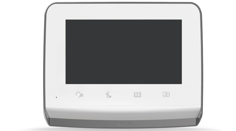 Zestaw wideodomofonowy SOMFY V350 Connect RTS Bezprzewodowy Wi-Fi, brama, dom, aplikacja, somfy, na białym tle frontem na wprost wideodomofon