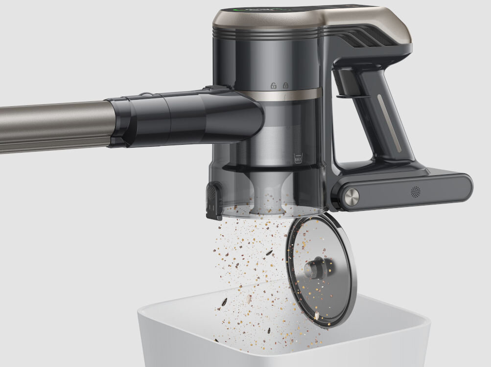 Odkurzacz MOVA S2 Detect łatwe opróżniania zbiornia pojemność pół litra szybkie opróżnienie