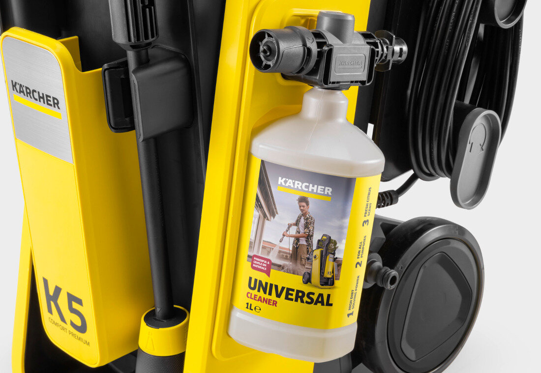 Myjka ciśnieniowa KARCHER K5 Comfort Premium Car & Home 1.324-808.0 System detergentu i ochrona Koncepcja detergentu 2 w 1 dozowanie środków czyszczących  Zintegrowany filtr wody ochrona