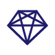Ikona przedstawia granatowy diament na białym tle. Diament ma prosty, geometryczny kształt.