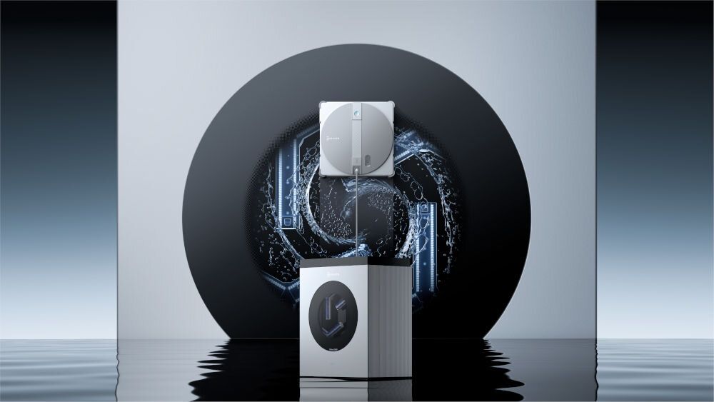 Robot do mycia okien ECOVACS Winbot W3 Omni prezentacja wizualizacja wygląd design Mobilny asystent domowy