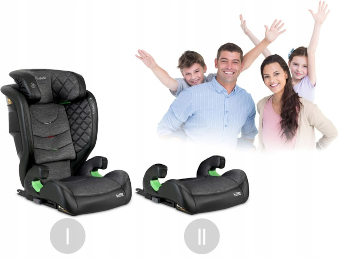 NUKIDO Louis i-Size oparcie można zdemontować siedzisko typu booster - fotelik z oparciem i bez