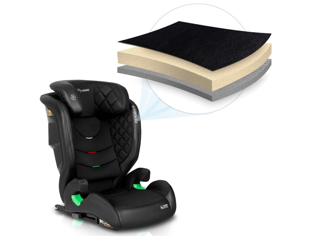 NUKIDO Louis i-Size FlexArmor™ bezpieczeństwem a komfortem Wyprofilowana warstwa styropianowa gąbka materiałów wysokiej jakości - przekrój pianki