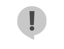 Szara ikona w kształcie dymka z wykrzyknikiem w środku.