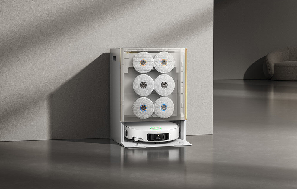 Robot sprzątający DREAME Matrix 10 Ultra Biały Automatyczny dobór końcówek trzy pary mopów o różnych właściwościach  proces sprzątania jest w pełni zautomatyzowany