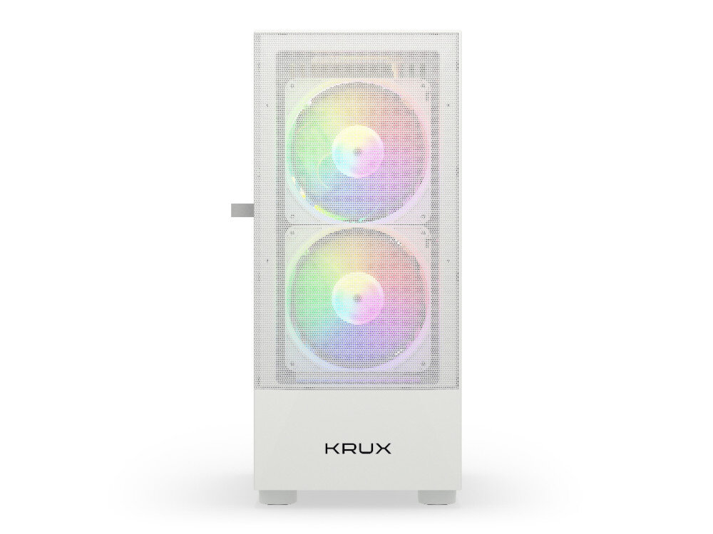Obudowa KRUX Vako RGB Biały Zainstalowane wentylatory RGB wtyczkami 3-pinowymi zasilaczem