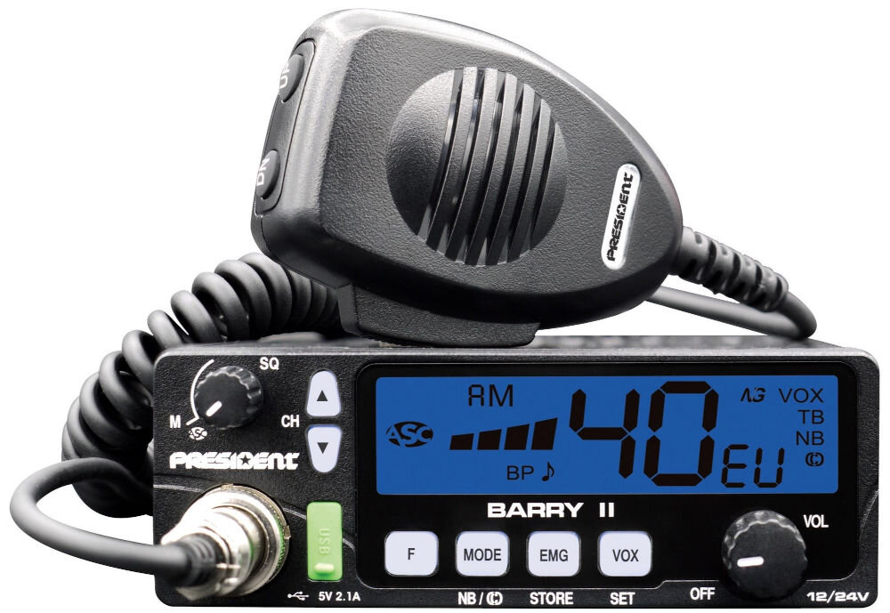 Radio CB PRESIDENT Barry II ASC - Kompaktowe wymiary