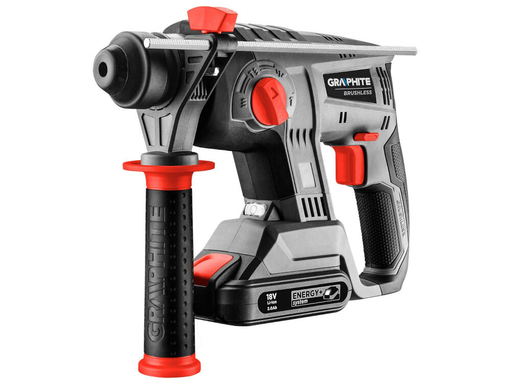 Młotowiertarka GRAPHITE 58G027 profesjonalne elektronarzędzie do pracy ciągłej pod dużym obciążeniem wygodny ergonomiczny uchwyt obudowa wysokiej jakości waga 2,1 kg wysoka energia pracy