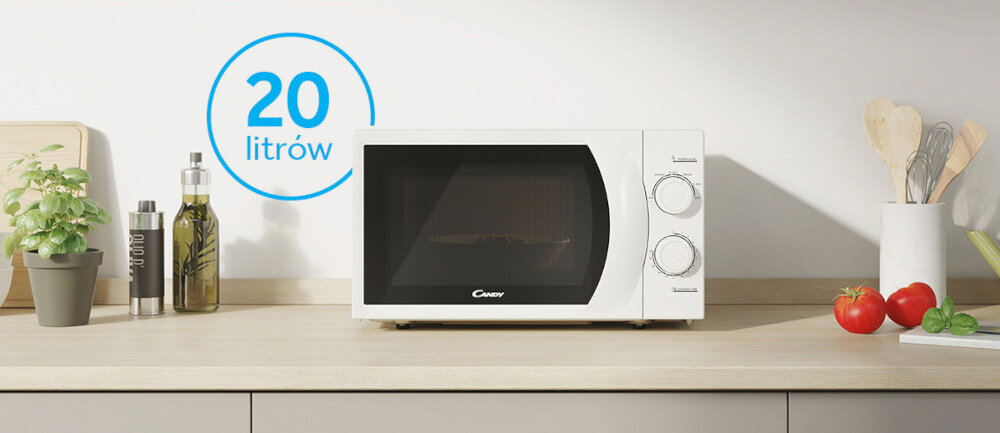 KUCHNIA MIKROFALOWA CANDY CMW 2070M 20 litrów pojemności oszczędność przestronne wnętrze