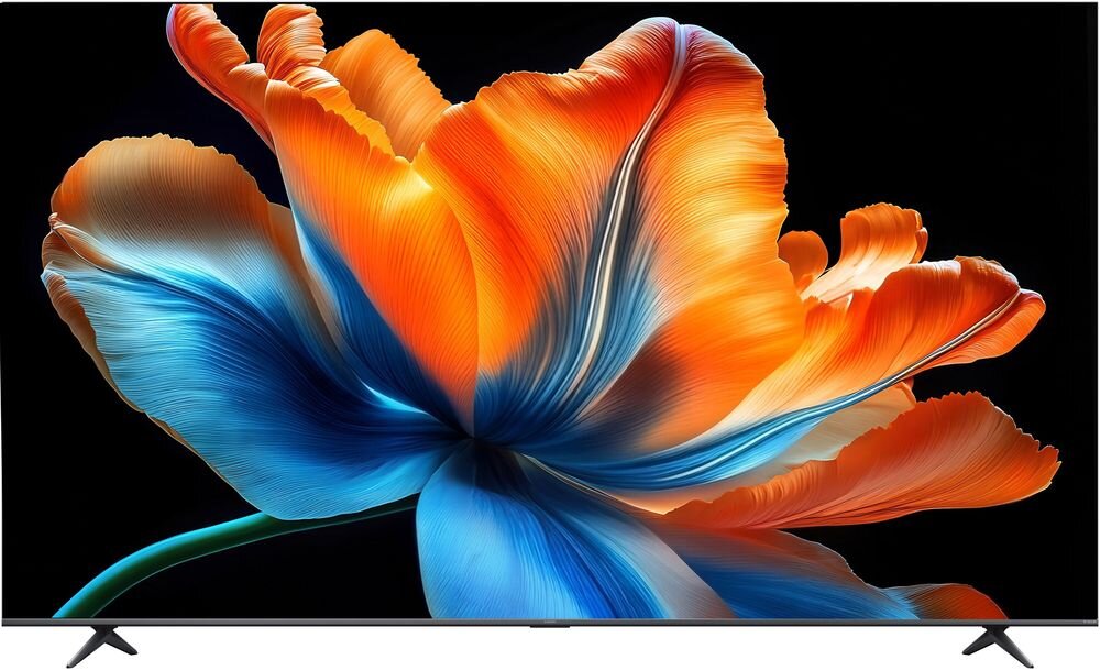 Telewizor XIAOMI S Mini 2026 55 duży ekran 55 cali cienkie ramki stabilna konstrukcja design do salonu, telewizor od frontu na białym tle
