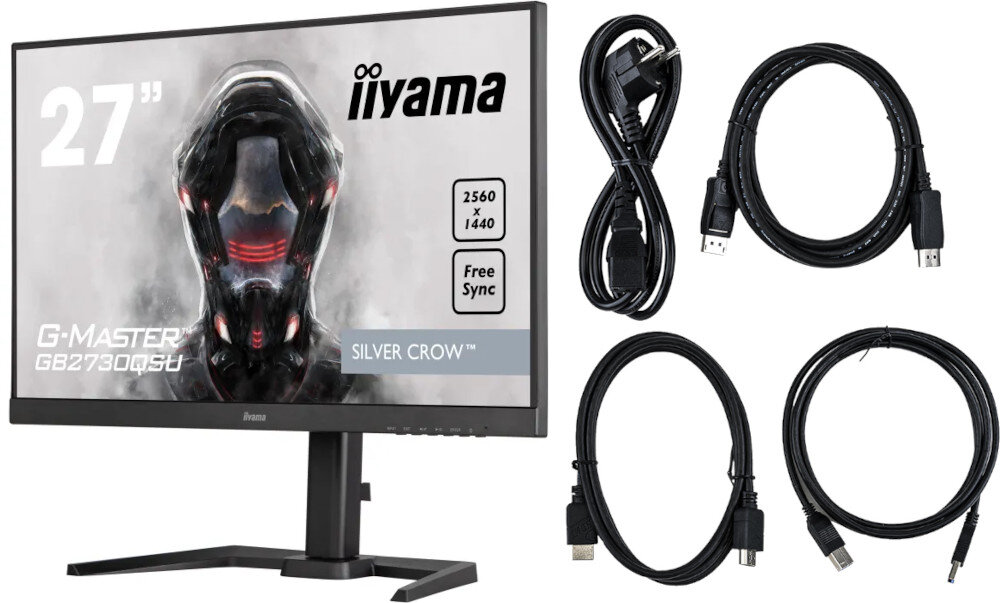 Monitor IIYAMA G-Master GB2730QSU-B5 opakowanie zawartość zestaw akcesoria kable