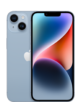 Dwa smartfony, jeden z przodu z wyświetlaczem pokazującym kolorowy gradient, drugi z tyłu z widocznym logo w kształcie nadgryzionego jabłka. Oba urządzenia mają zaokrąglone rogi i podwójny aparat fotograficzny.