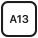 Ikona w kształcie kwadratu z zaokrąglonymi rogami, w środku której znajduje się napis \'A13\'.