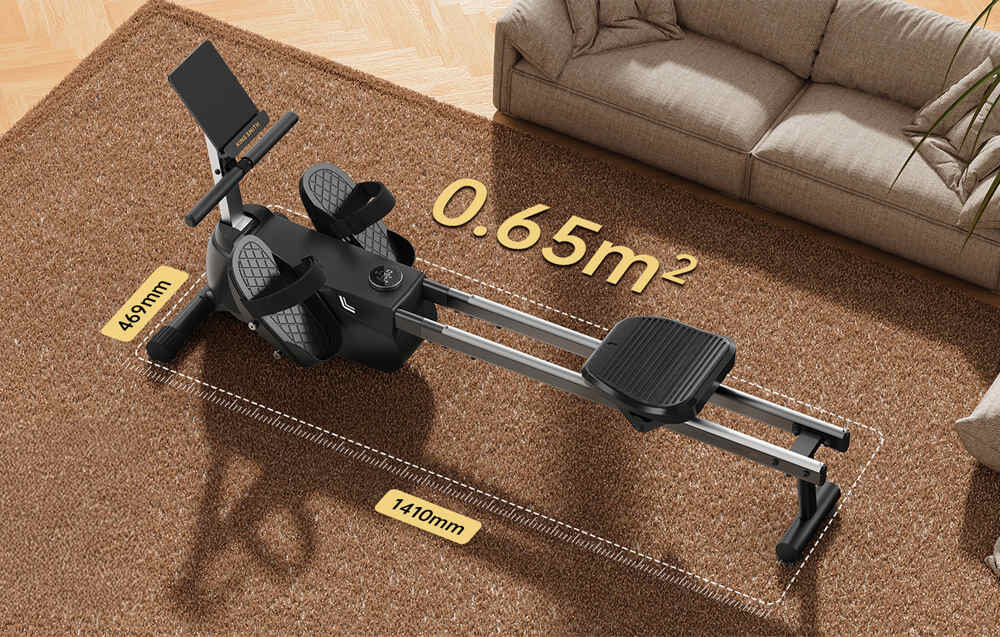 Wioślarz magnetyczny KINGSMITH Classic RW001 zdjęcie lifestyle Wygodne przechowywanie waga wymiary