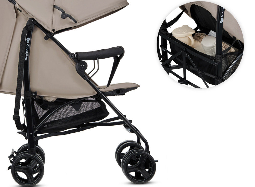 Wózek spacerowy KINDERKRAFT Tik Beżowy Praktyczna przestrzeń pojemny kosz wygodne rozwiązanie szybki dostęp do najważniejszych rzeczy