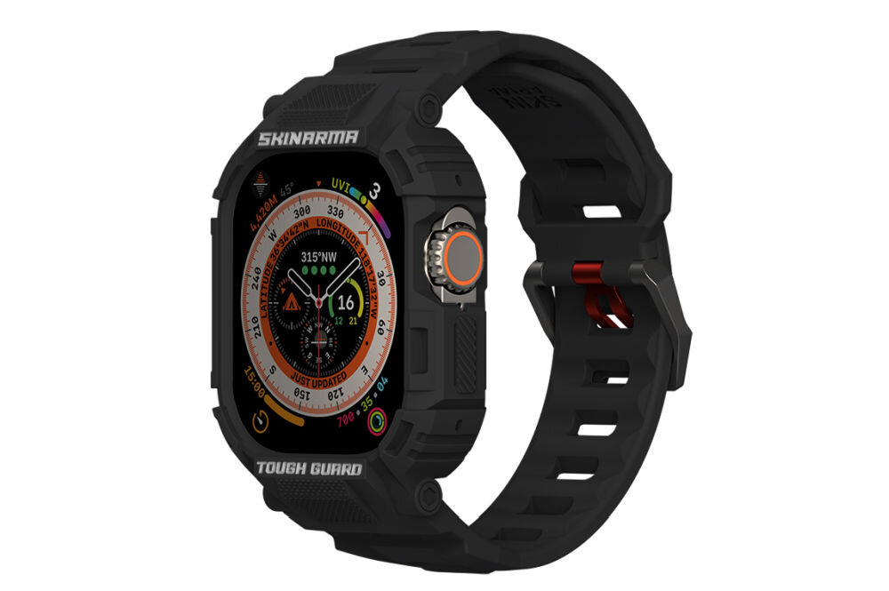 pasek etui skinarma mecha apple watch 45 44 mm czarny