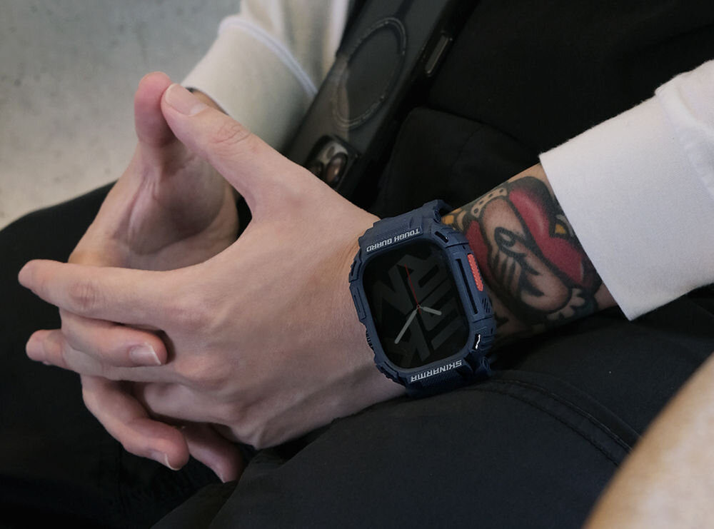 pasek etui skinarma mecha apple watch 45 44 mm czarny