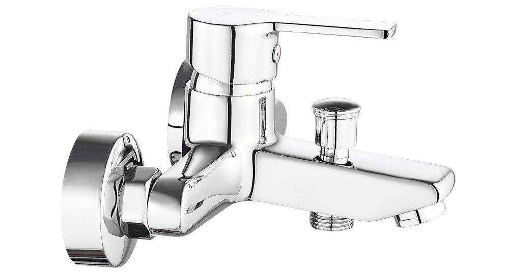 BATERIA WANNOWA INVENA BRALOS Bateria wannowa z przełącznikiem natrysku w błyszczącym chromowanym wykończeniu. Łączy funkcjonalność z eleganckim wyglądem ergonomiczny uchwyt montaż ścienny komfort codziennego użytkowania estetyczna łazienka