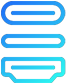 Ikona przedstawia trzy niebieskie symbole portów USB-C, HDMI i USB-A na przezroczystym tle.