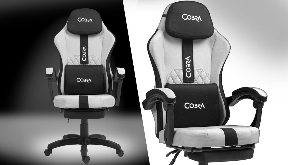 Fotel COBRA Player 5.0 CRF55GR szary + podnóżek
					odczepiany zagłówek odczepiana poduszka lędźwiowa