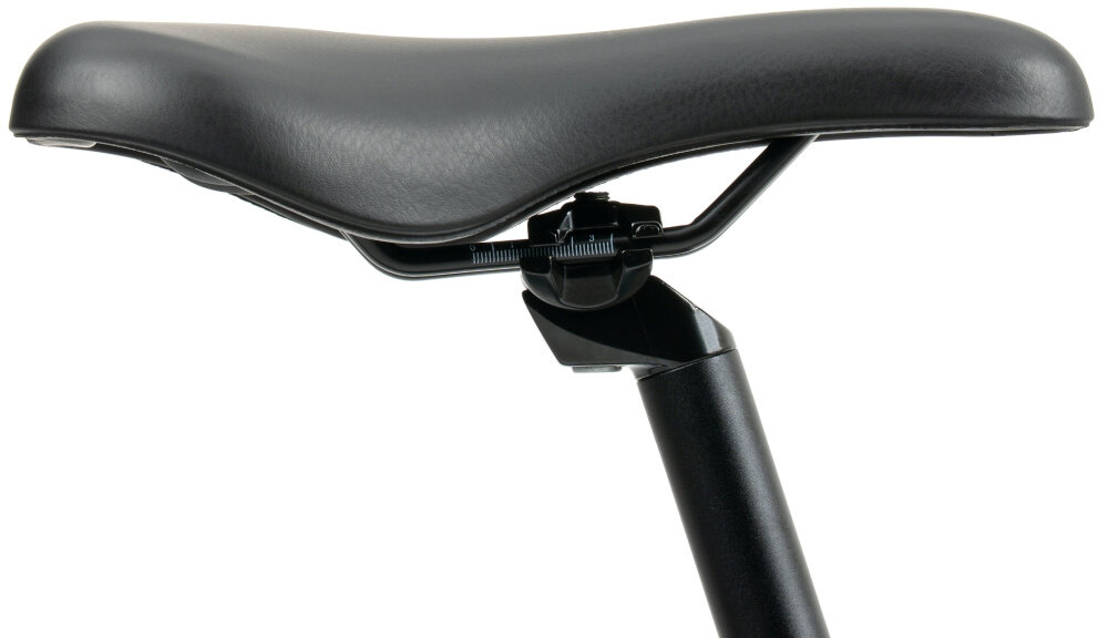 RRower górski MTB INDIANA X-Pulser 2.9 M17 29 cali męski Czarno-biały siodełko na białym tle widoczne z boku wąskie siodełko marki KNUS typu D5311 wygoda ergonomiczna konstrukcja lepiej dopasowuje się do pozycji użytkownika ograniczając uczucie zmęczenia i poprawiając komfort jazdy sztyca siodełka marki ZOOM typu SPC-207 stabilne podparcie precyzyjne dopasowanie wysokości siedziska