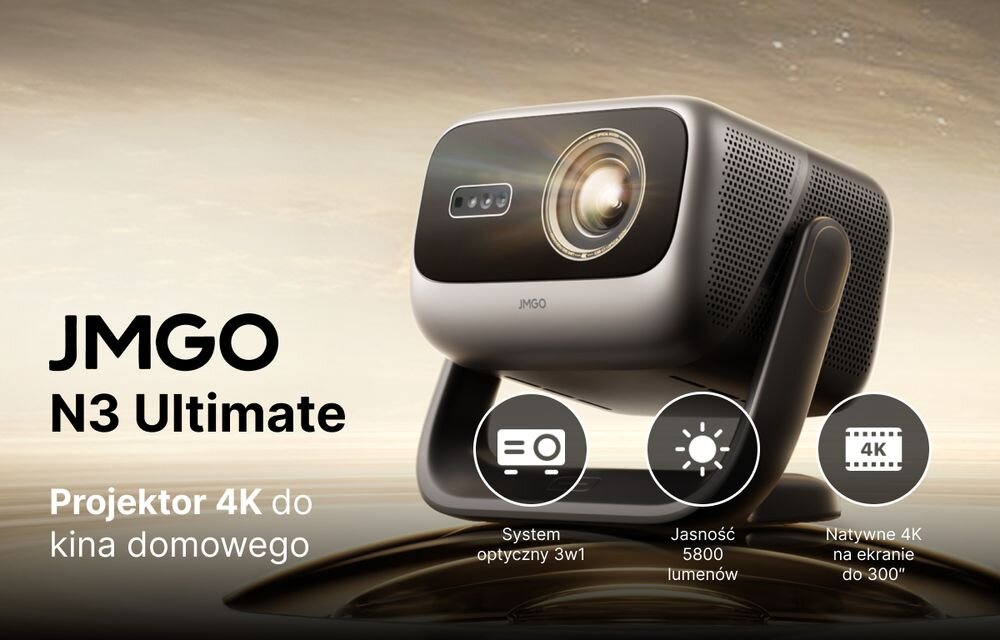 JMGO N3 Ultimate- projektor na jasnym tle