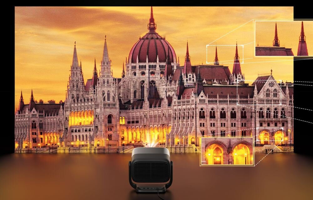 JMGO N3 Ultimate- Duży ekran w natywnym 4K,Zoom optyczny, projektor wyświetlający obraz na ścianie 