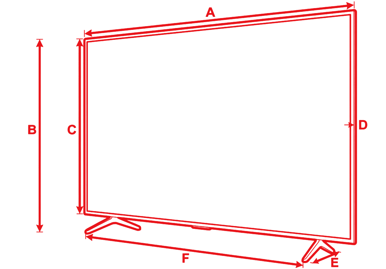 Telewizor 85X11L - wymiary