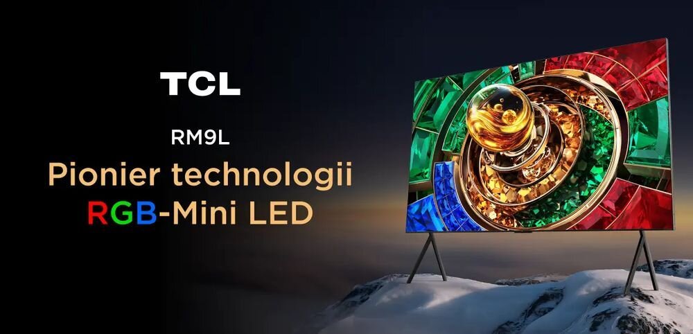 Telewizor TCL 85RM9L 85 cali kino domowe RGB Mini LED HDR duży ekran, telewizor stojący na górze