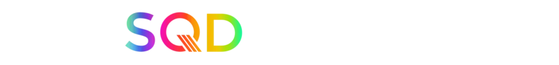 Logo z napisem \'QLED-MINI LED TV\', gdzie litery \'QLED\' są w kolorach tęczy, a reszta jest biała na czarnym tle.