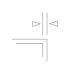 Ikona przedstawia szary symbol złożony z dwóch trójkątów i dwóch linii, przypominający abstrakcyjny kształt.