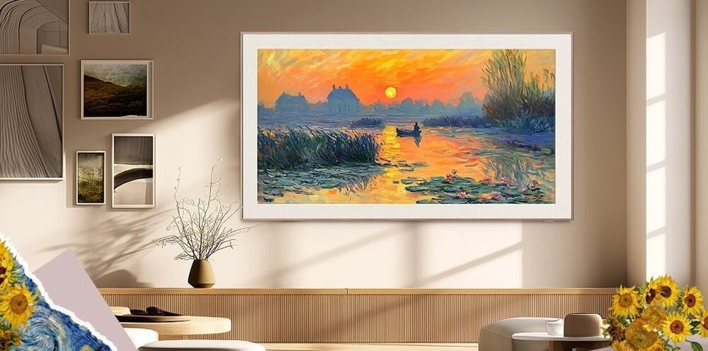 TCL 85A400 Pro smukły profil montaż ścienny telewizor art TV przyleganie do ściany design, telewizor zawieszony na ścianie w pomieszczeniu
