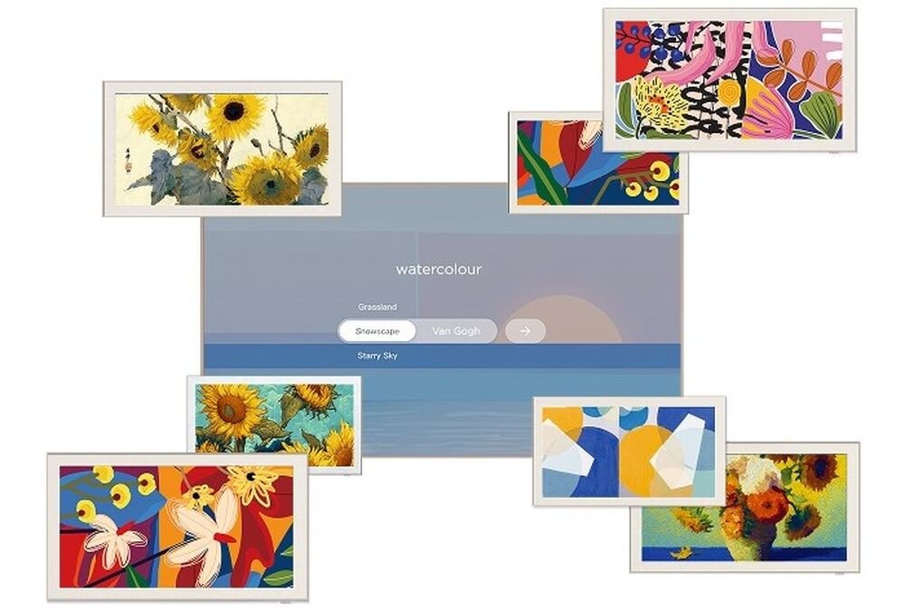 TCL 85A400 Pro AI art 100000 dzieł personalizacja ekran T-Exhibition dekoracja AI, różne dziela sztuki na białym tle