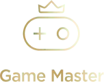 Złote logo Game Master przedstawiające ikonę pada w koronie