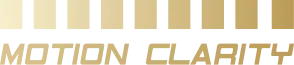 Złote logo z napisem Motion Clarity 