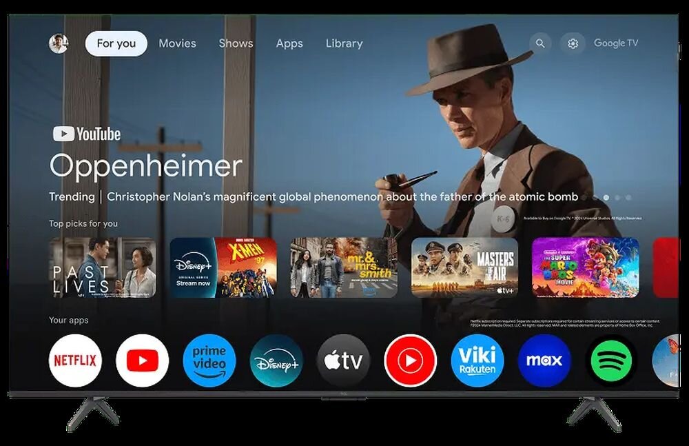 Telewizor TCL 55T69C - Ikona przedstawia schemat telewizora z interfejsem